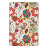 Blumenmuster in Retro Art 4 Mini Klemmbrett (Rückseite)