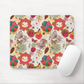 Blumenmuster in Retro Art 4 Mousepad (Mit Mouse)