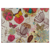 Blumenmuster in Retro Art 4 Schneidebrett (Vorderseite)