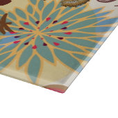 Blumenmuster in Retro Art 4 Schneidebrett (Ecke)