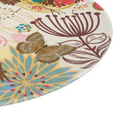 Blumenmuster in Retro Art 4 Schneidebrett (Ecke)