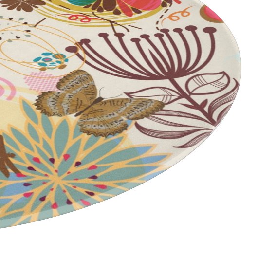 Blumenmuster in Retro Art 4 Schneidebrett (Ecke)