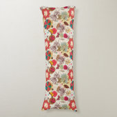 Blumenmuster in Retro Art 4 Seitenschläferkissen (Vorderseite Vertikal)