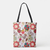 Blumenmuster in Retro Art 4 Tasche (Rückseite)