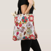 Blumenmuster in Retro Art 4 Tasche (Von Nahem)