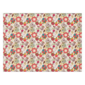 Blumenmuster in Retro Art 4 Tischdecke (Vorderseite (Horizontal))