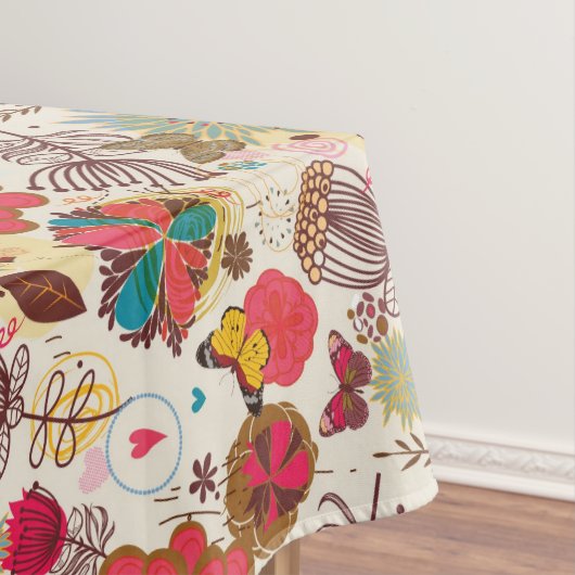 Blumenmuster in Retro Art 4 Tischdecke (Beispiel)