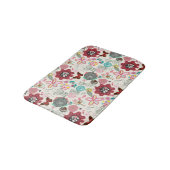 Blumenmuster in Retro Art 5 Badematte (Schrägansicht)