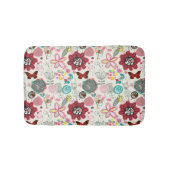 Blumenmuster in Retro Art 5 Badematte (Vorderseite)