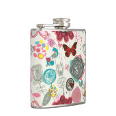 Blumenmuster in Retro Art 5 Flachmann (Rechts)