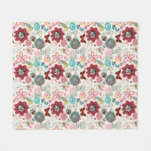 Blumenmuster in Retro Art 5 Fleecedecke (Vorderseite (Horizontal))