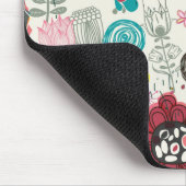 Blumenmuster in Retro Art 5 Mousepad (Ecke)