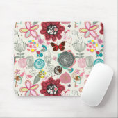 Blumenmuster in Retro Art 5 Mousepad (Mit Mouse)