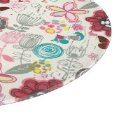 Blumenmuster in Retro Art 5 Schneidebrett (Ecke)