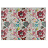 Blumenmuster in Retro Art 5 Schneidebrett (Vorderseite)