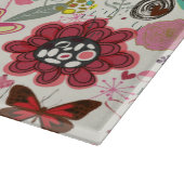 Blumenmuster in Retro Art 5 Schneidebrett (Ecke)