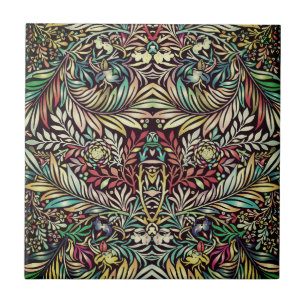 Blumenmuster in Retrofarben, antiker Stilvect Fliese