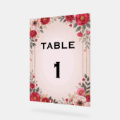 Blumenmuster in rosa Hochzeitstisch Akryllisches Z Acrylschild (Winkel)