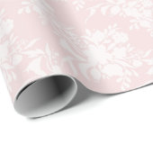 Blumenmuster in rosa Silhouette Geschenkpapier (Rolleneckpunkt)