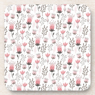 Blumenmuster in Rosa und Magenta Untersetzer