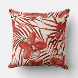 Blumenmuster in Rot Kissen