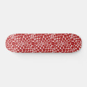 Blumenmuster in Rot und Weiß Skateboard (Horizontal)