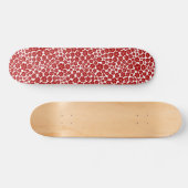 Blumenmuster in Rot und Weiß Skateboard (Horizontal)