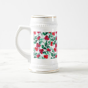 Blumenmuster in roter Farbe-56698 Bierglas
