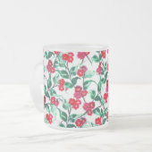 Blumenmuster in roter Farbe-56698 Mattglastasse (Vorderseite Links)