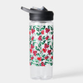 Blumenmuster in roter Farbe-56698 Trinkflasche (Rechts)