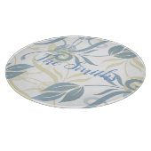Blumenmuster in Slate Blue Schneidebrett (Ecke)