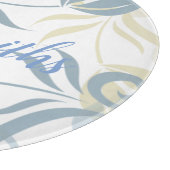 Blumenmuster in Slate Blue Schneidebrett (Ecke)