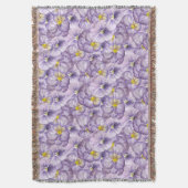 Blumenmuster in Wasserfarbe mit violetten Stiefmüt Decke (Vorderseite Vertikal)