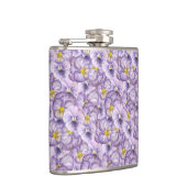 Blumenmuster in Wasserfarbe mit violetten Stiefmüt Flachmann (Rechts)
