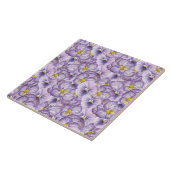 Blumenmuster in Wasserfarbe mit violetten Stiefmüt Fliese (Seite)