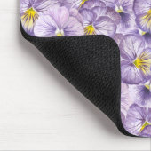 Blumenmuster in Wasserfarbe mit violetten Stiefmüt Mousepad (Ecke)