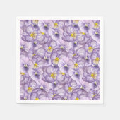 Blumenmuster in Wasserfarbe mit violetten Stiefmüt Serviette (Vorderseite)