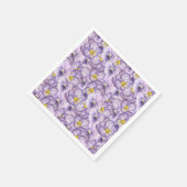 Blumenmuster in Wasserfarbe mit violetten Stiefmüt Serviette (Ecke)