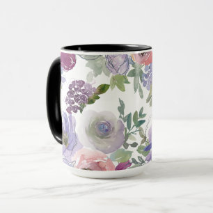 Blumenmuster in Wasserfarbe Tasse