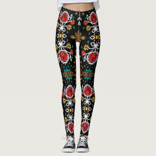 Blumenmuster: Indische Stickerei. Leggings