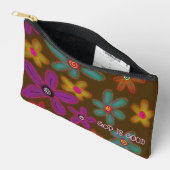 Blumenmuster Individuelle Name Brown Zubehörtasche (Offen)