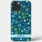 Blumenmuster-Inspirivity Modern Blue Customized Case-Mate iPhone Hülle (Rückseite)