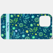 Blumenmuster-Inspirivity Modern Blue Customized Case-Mate iPhone Hülle (Rückseite (Horizontal))