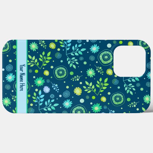 Blumenmuster-Inspirivity Modern Blue Customized Case-Mate iPhone Hülle (Rückseite (Horizontal))