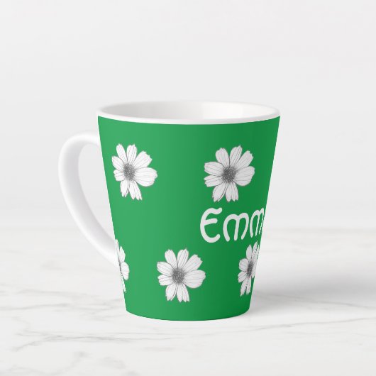 Blumenmuster Irischer grüner individuelle Name Milchtasse (Linke Ecke)