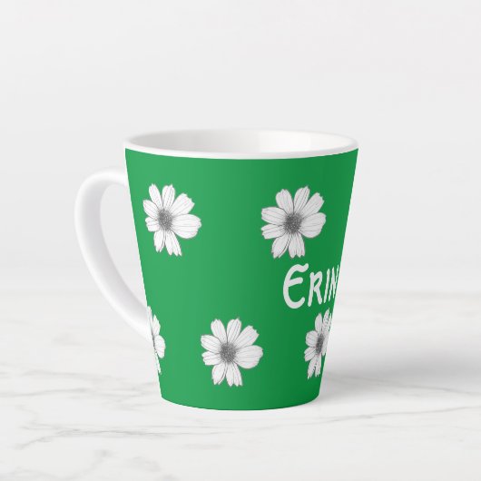 Blumenmuster Irischer grüner individuelle Name Milchtasse (Linke Ecke)