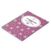 Blumenmuster-Journal in Rosa mit Wasserfarbe Notizblock (Linke Seite)