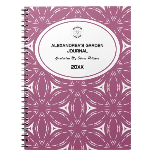 Blumenmuster-Journal in Rosa mit Wasserfarbe Notizblock (Vorderseite)