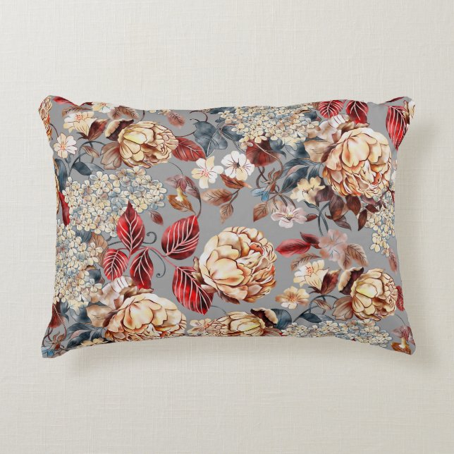 Blumenmuster, Jugendstil. Dekokissen (Vorderseite)