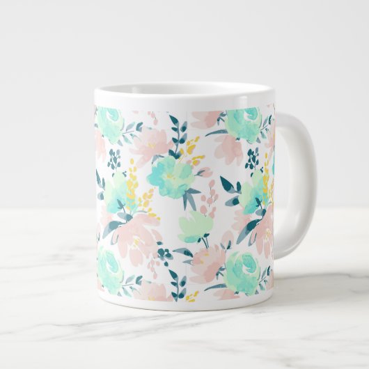 Blumenmuster Jumbo-Tasse (Vorderseite Rechts)